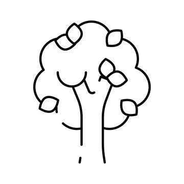 Tree line art icon symbolizing nature growth Stock Illustration