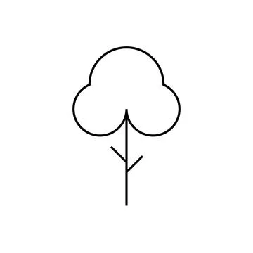 Tree line icon Stock Illustration