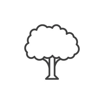 Tree line icon, outline vector sign, linear style pictogram Illustrazione stock