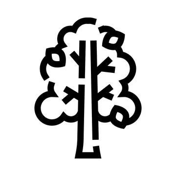 Tree line icon representing nature and environmental growth Stock Illustration