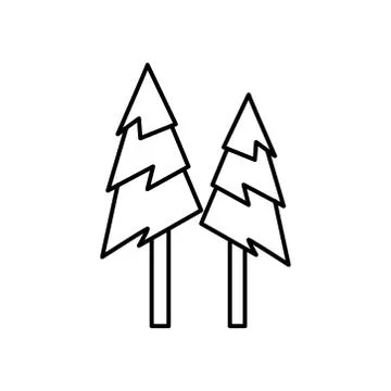 Tree line icon. winter icon. simple design editable. design vector illustrati Stock Illustration
