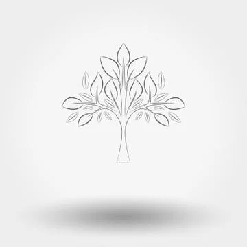 Tree. Line illustration Illustrazione stock