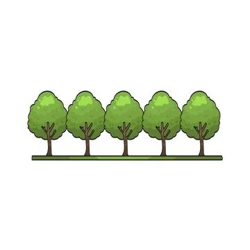 Tree line illustration Stock Illustration