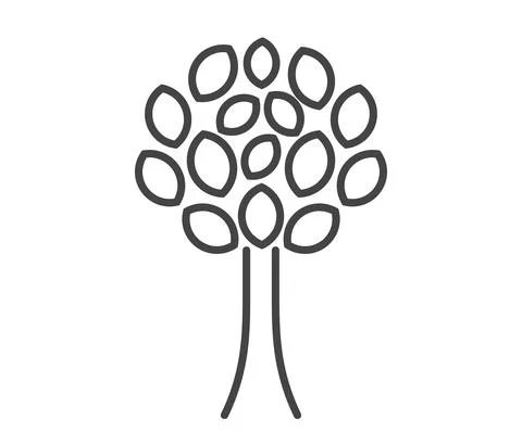 Tree line simple icon. Vector illustration. Stock Illustration