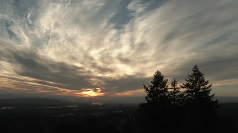 Tree Line Sunrise Time Lapse Video stock 66478198