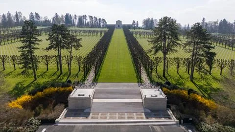 Tree-Lined Approach to Meuse-Argonne Memorial Stock Photos