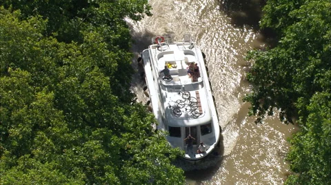 Tree Lined Canal Du Midi Stock Footage 65257830