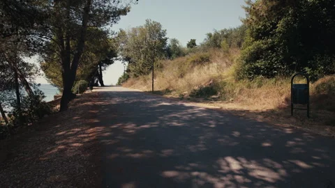 Tree lined coastal path in Zadar Vídeo Stock 340072720