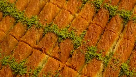 Tree Log Baklava at Spice Bazaar in Istanbul Stock Photos