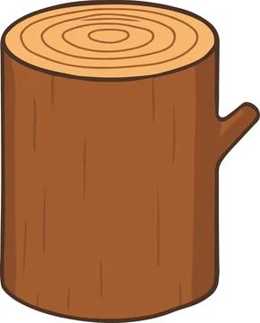 Tree log, very minimal simple vector illustration 스톡 일러스트