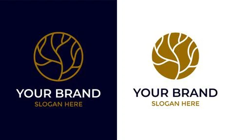 Tree logo and symbol design concept. Botanical vector illustration Stock Illustration