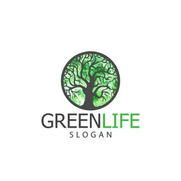 Tree logo design Stock Illustration