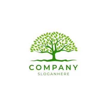 Tree logo design illustration Stock Illustration