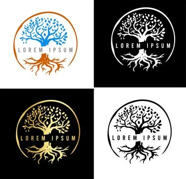 Tree logo design set. vector illustration Stock-Illustration
