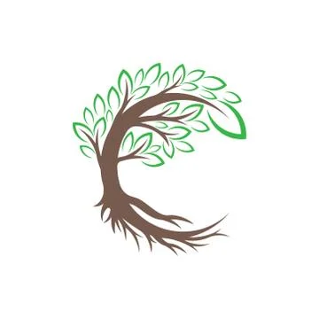 Tree Logo design vector illustration. Abstract Tree Logo vector in creative d Ilustración de archivo