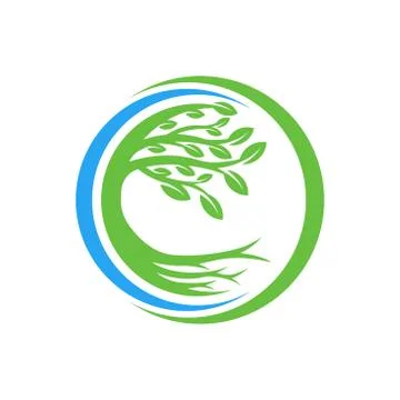 Tree Logo design vector illustration. Abstract Tree Logo vector in creative d Stock Illustration