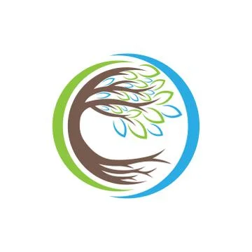Tree Logo design vector illustration. Abstract Tree Logo vector in creative d Stock Illustration