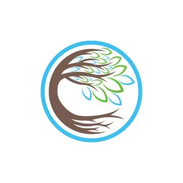 Tree Logo design vector illustration. Abstract Tree Logo vector in creative d Illustrazione stock