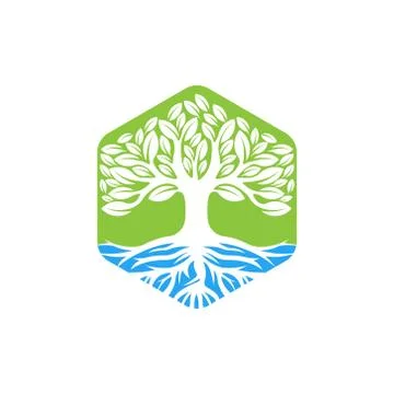 Tree Logo design vector illustration. Abstract Tree Logo vector in creative d Stock-Illustration