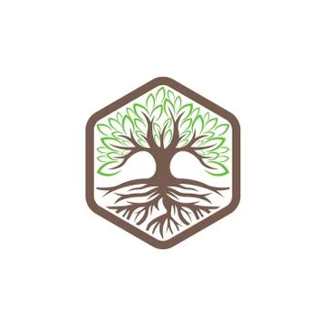 Tree Logo design vector illustration. Abstract Tree Logo vector in creative d Stock-Illustration