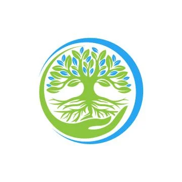 Tree Logo design vector illustration. Abstract Tree Logo vector in creative d Illustrazione stock