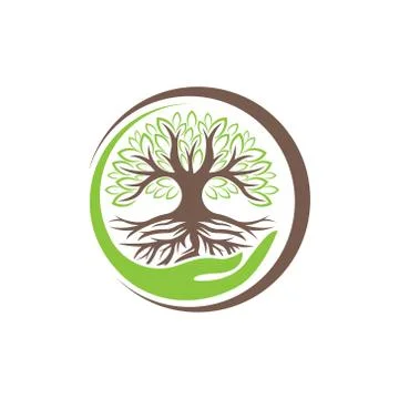 Tree Logo design vector illustration. Abstract Tree Logo vector in creative d Illustrazione stock