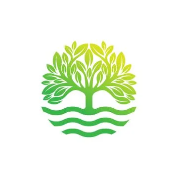 Tree Logo design vector illustration. Abstract Tree Logo vector in creative d Illustrazione stock