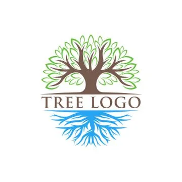 Tree Logo design vector illustration. Abstract Tree Logo vector in creative d Иллюстрация