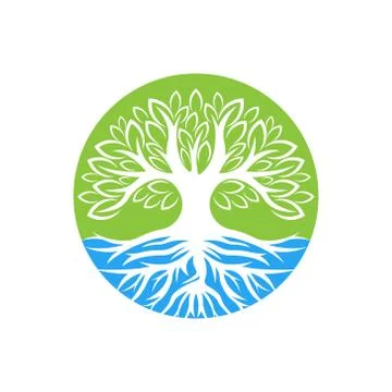 Tree Logo design vector illustration. Abstract Tree Logo vector in creative d Ilustración de archivo