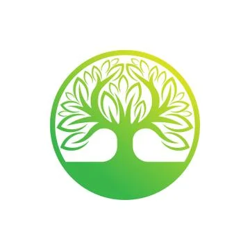 Tree Logo design vector illustration. Abstract Tree Logo vector in creative d Stock Illustration