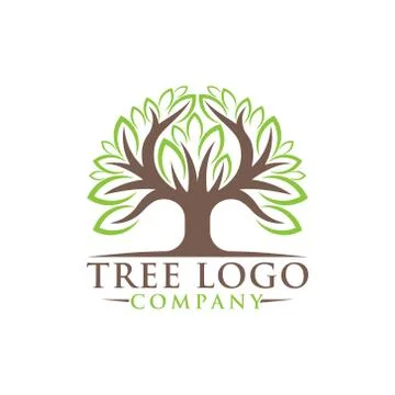 Tree Logo design vector illustration. Abstract Tree Logo vector in creative d Illustrazione stock