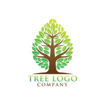 Tree Logo design vector illustration. Abstract Tree Logo vector in creative d Stock-Illustration