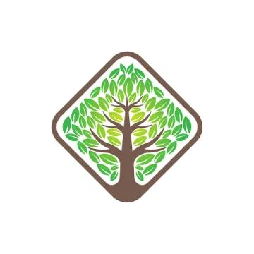Tree Logo design vector illustration. Abstract Tree Logo vector in creative d Иллюстрация