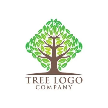Tree Logo design vector illustration. Abstract Tree Logo vector in creative d Ilustração Stock