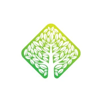 Tree Logo design vector illustration. Abstract Tree Logo vector in creative d Ilustración de archivo
