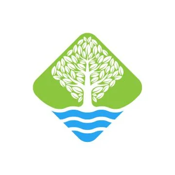 Tree Logo design vector illustration. Abstract Tree Logo vector in creative d Stock Illustration