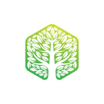 Tree Logo design vector illustration. Abstract Tree Logo vector in creative d Stock Illustration