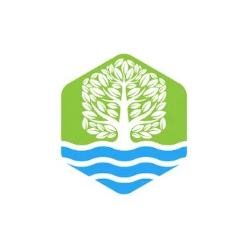 Tree Logo design vector illustration. Abstract Tree Logo vector in creative d Stock Illustration
