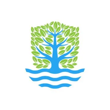 Tree Logo design vector illustration. Abstract Tree Logo vector in creative d Stock-Illustration