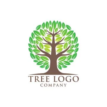 Tree Logo design vector illustration. Abstract Tree Logo vector in creative d Stock-Illustration