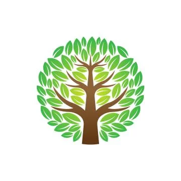 Tree Logo design vector illustration. Abstract Tree Logo vector in creative d Stock Illustration