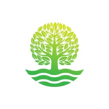 Tree Logo design vector illustration. Abstract Tree Logo vector in creative d Stock Illustration