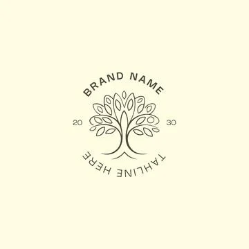 Tree logo design vector template. Nature logo design vector template. Natur.. Stock Illustration