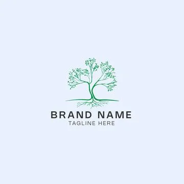 Tree logo design vector template. Nature logo design vector template. Natur.. Illustrazione stock