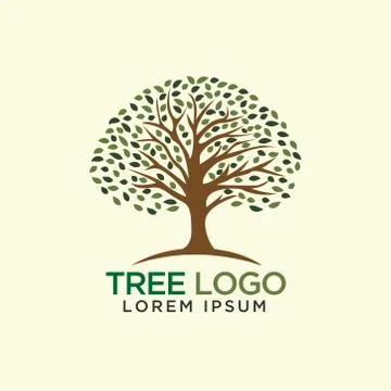 Tree logo design vector of tree silhouette template modern Stock Illustration