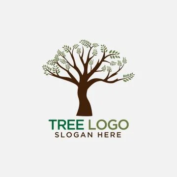 Tree logo design vector of tree silhouette template modern Stock Illustration