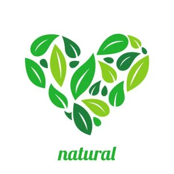 Tree Logo heart shape design vector template.Organic Natural Plant Garden Par Illustrazione stock