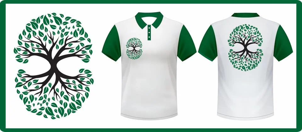 Tree Logo with jersey mock up Stock Illustration