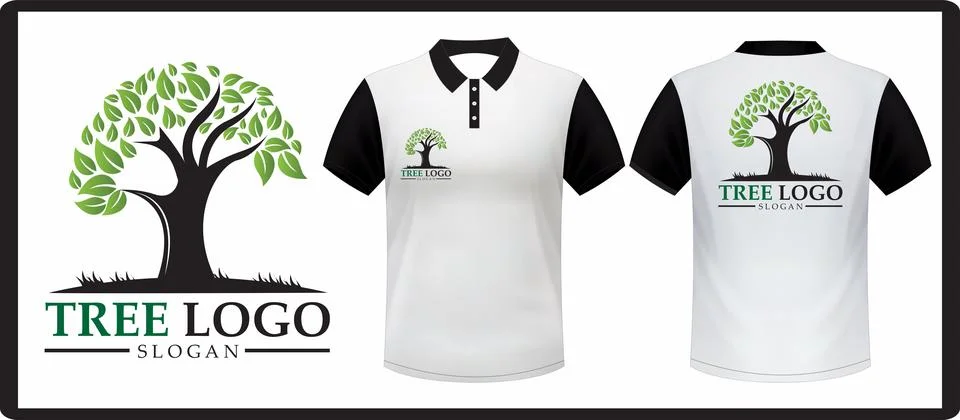  Tree Logo with jersey mock up Illustrazione stock