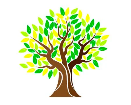 Tree logo with leaves Stock Illustration